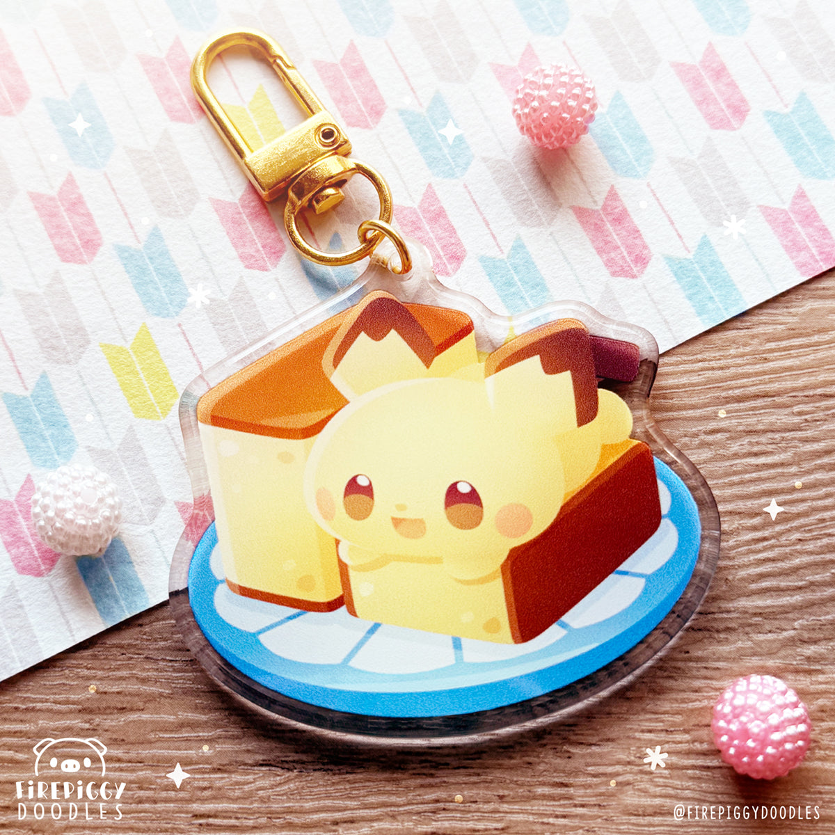 Castella Cake Acrylic Keychain