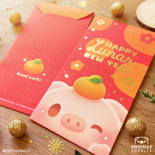 Tangerine Piggy Red Packet Set