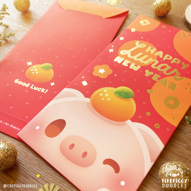Tangerine Piggy Red Packet Set