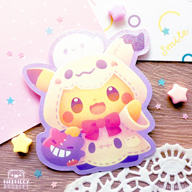 Spoopy Mimichu Holographic Sticker