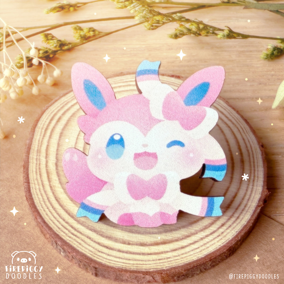 Fairy Fluffy Baby Wooden Pin