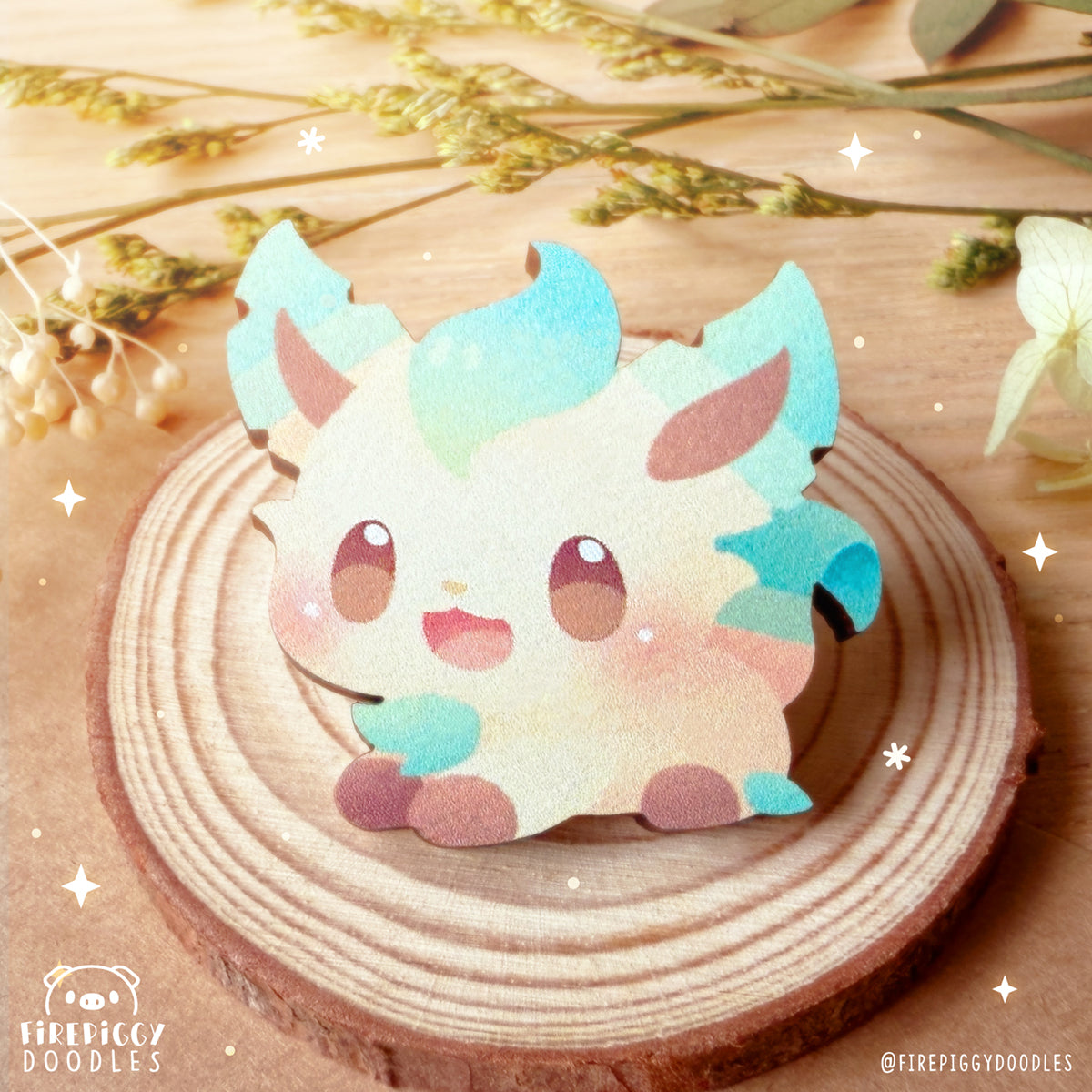 Grass Fluffy Baby Wooden Pin