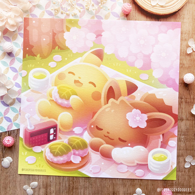 Hanami Picnic Art Print