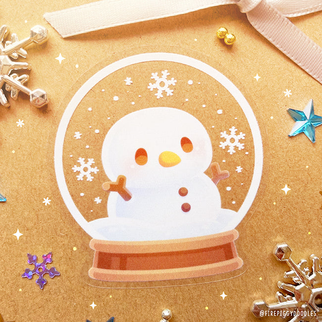 Snowy Snow Globe Clear Sticker