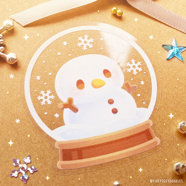 Snowy Snow Globe Clear Sticker