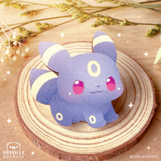 Dark Fluffy Baby Wooden Pin