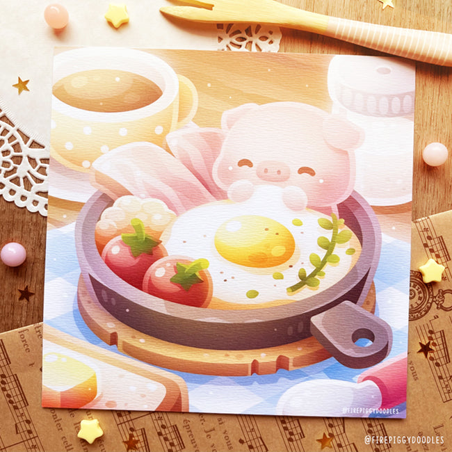 Piggy's Breakfast Time Art Print