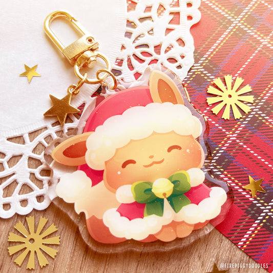 Santa's Fluffy Helper Acrylic Keychain