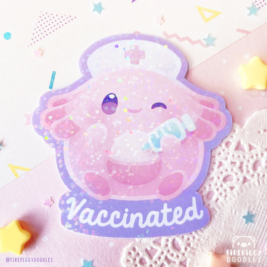 Vaccinated Holographic Sticker